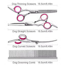 Dog Grooming Scissors Kit, Professional Scissors for Grooming with Safety Round Tips, Grooming Shears for Dogs Cat Pet At Home