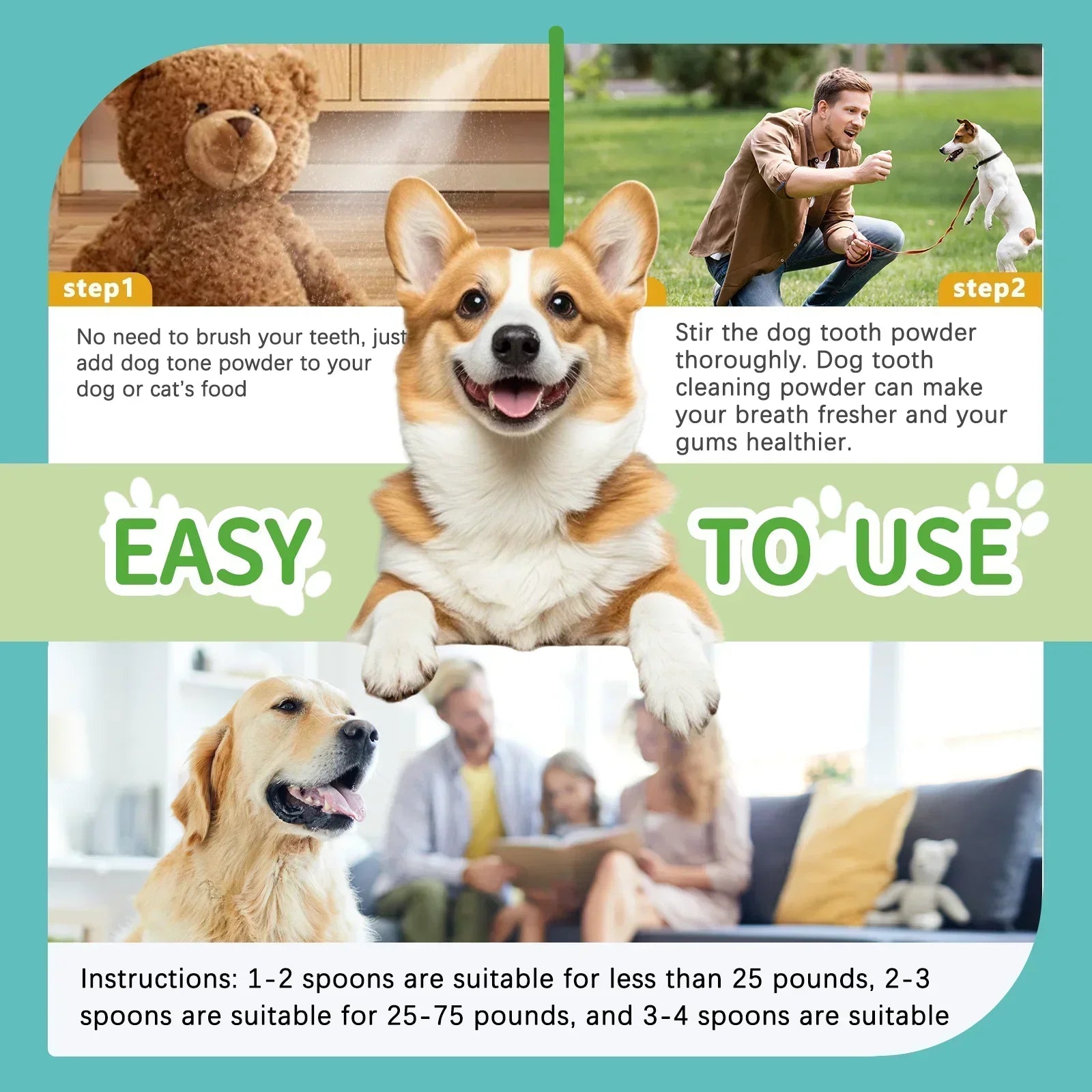 Pet Dental Powder for Dogs & Cats