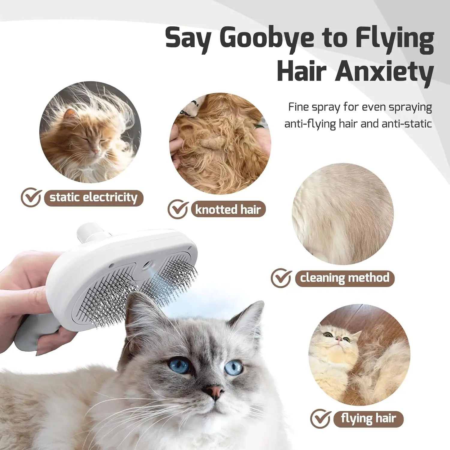 Spray Cat Brush for Shedding